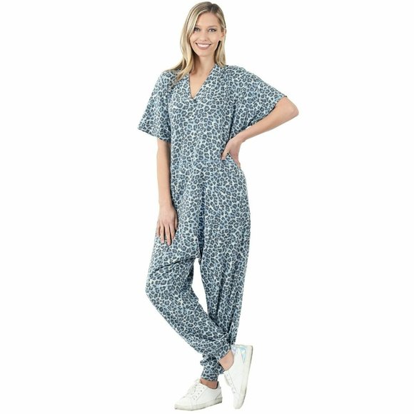 Zenana SUPER SOFT french terry Comfy playsuit jogger‎ - Picture 1 of 3